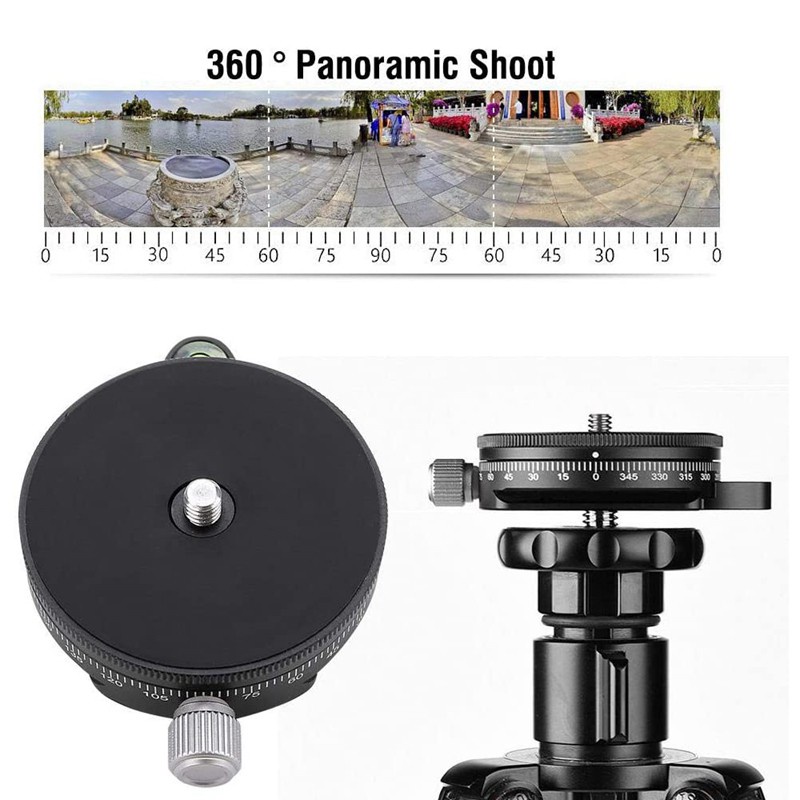 Tripod Base 360° Disc Tripod Quick Release Plate Panorama Base Head Clamp for DSLR Mirrorless Camera Digital Camera