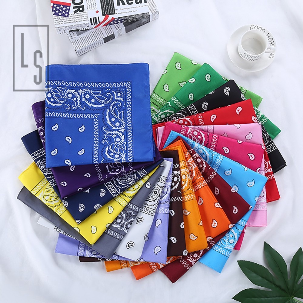 Khăn Bandana Hiphop Turban Nam Nữ Đủ Màu Trắng, Đen, Xám, Xanh, Đỏ, Tím, Hồng, Vàng Cam