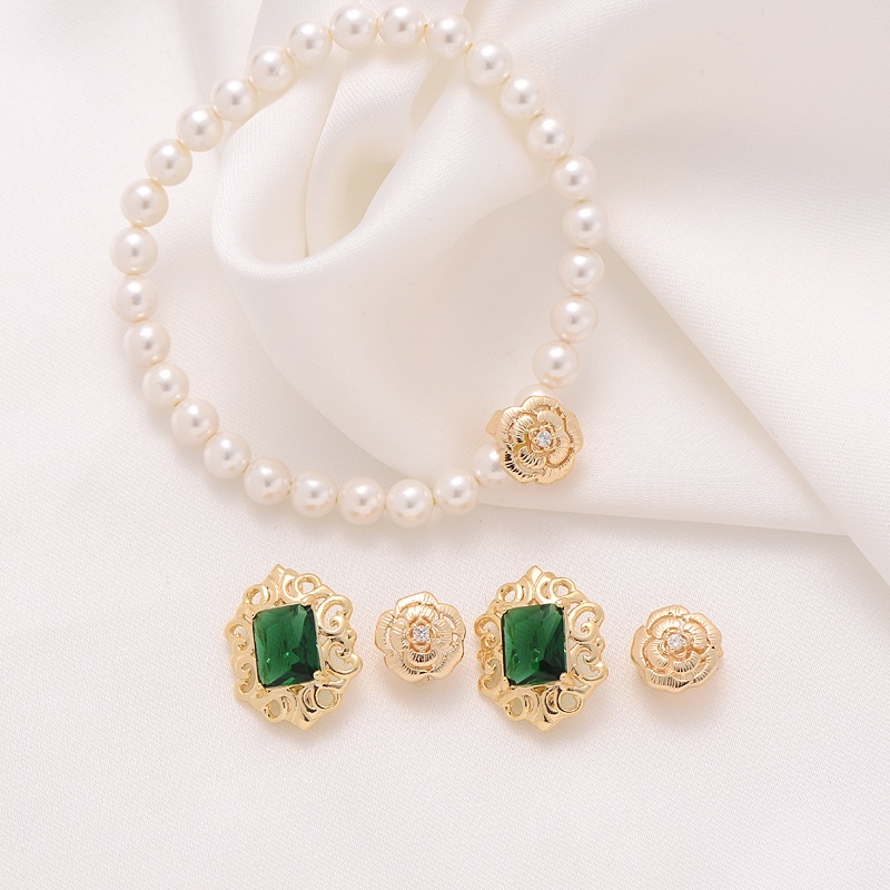 Khóa Cài Đồng 14K Đính Ngọc Trai Zircon Thông Dụng Chuyên Dùng Làm Vòng Tay/Dây Chuyền/Trang Sức Thủ Công