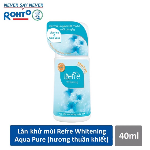 Lăn khử mùi hương nước hoa dưỡng trắng Refre Whitening roll on: hương phấn, sang trọng, ngọt ngào, tinh tế 40ml