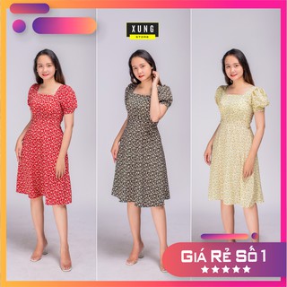 Váy đầm hoa nhí dáng xòe dài Freesize 40-60kg – EveCloset