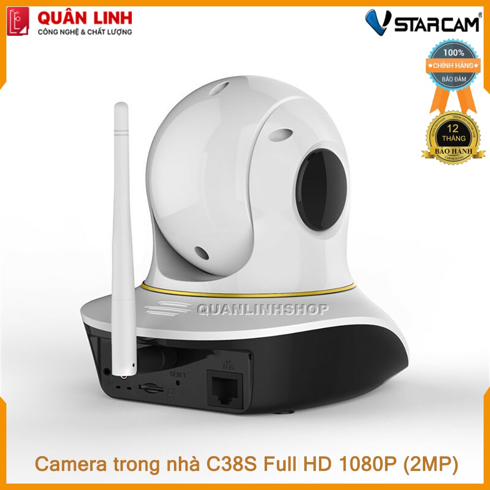 Camera giám sát IP Wifi hồng ngoại ban đêm Vstarcam C38S Full HD 1080P 2MP kèm thẻ nhớ 32GB