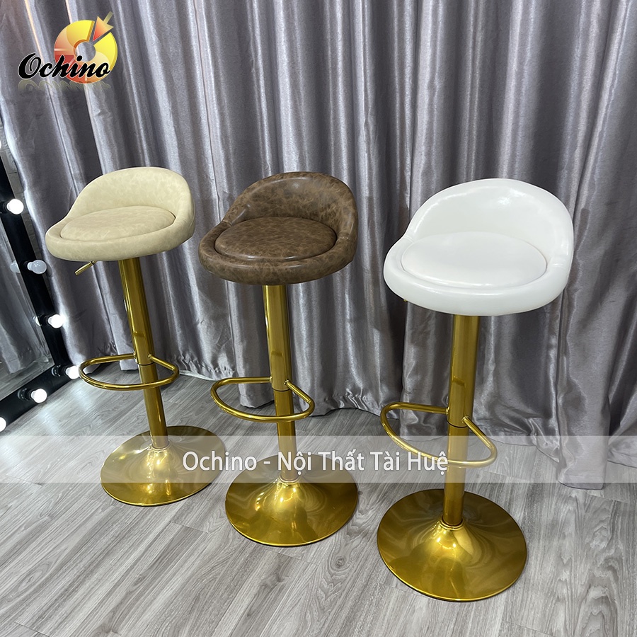 Ghế Chụp Hình, Ghế Makeup Chân Vàng K1 Sơn Tĩnh Điện Nhập Khẩu Mẫu TỰA THẤP ( Ảnh Thật Shop Chụp)