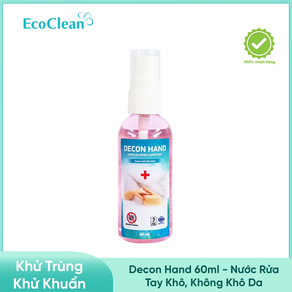 Xịt Khử Trùng Nhanh - Decon Hand Chai 60ml - Không Gây Khô Da