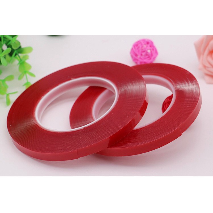 Băng Dính Đỏ Tạo Fan 2 Mặt , Băng Dính Gắn Móng Mẫu dành cho Nail
