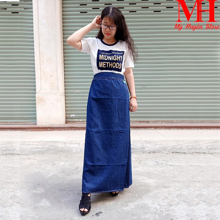 [ Ảnh tự chụp ] Váy Chống Nắng Big Size Chất Liệu Jean Trơn Cao Cấp Có Chân Váy Dài Và Nút Bấm Kim Loại Chắc Chắn | BigBuy360 - bigbuy360.vn