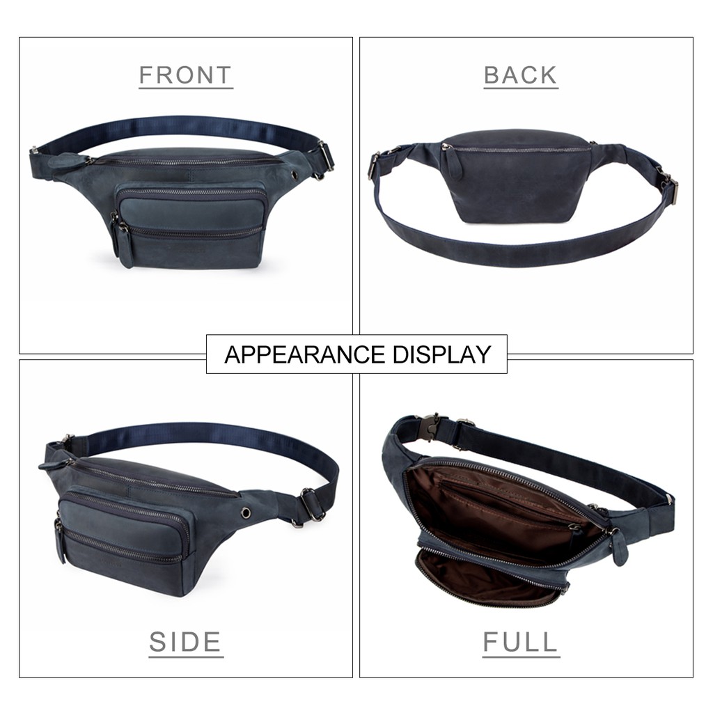 Túi đeo thắt lưng CONTACT’S MB169 bằng da thật cao cấp thời trang cá tính cho nam | BigBuy360 - bigbuy360.vn