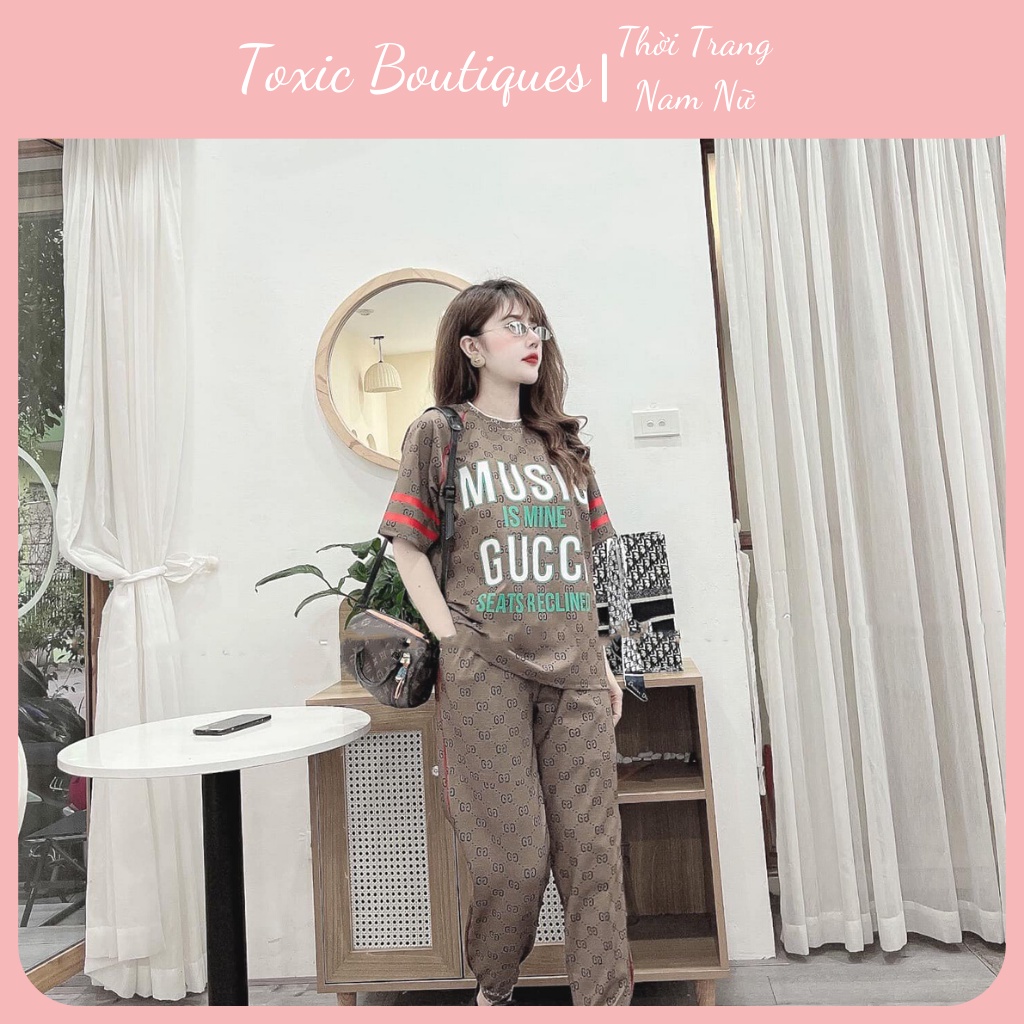 Bộ thể thao nữ Gucci Toxic phong cách Ulzzang Unisex Freesize chất lượng Cotton không phai