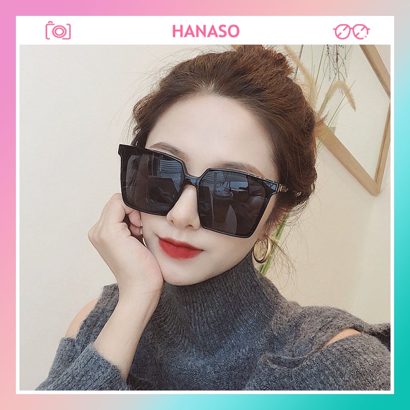 Kính mát nữ mắt vuông chống tia UV phong cách Hàn Quốc Hottrend 2021 đẹp giá rẻ HANASO 210