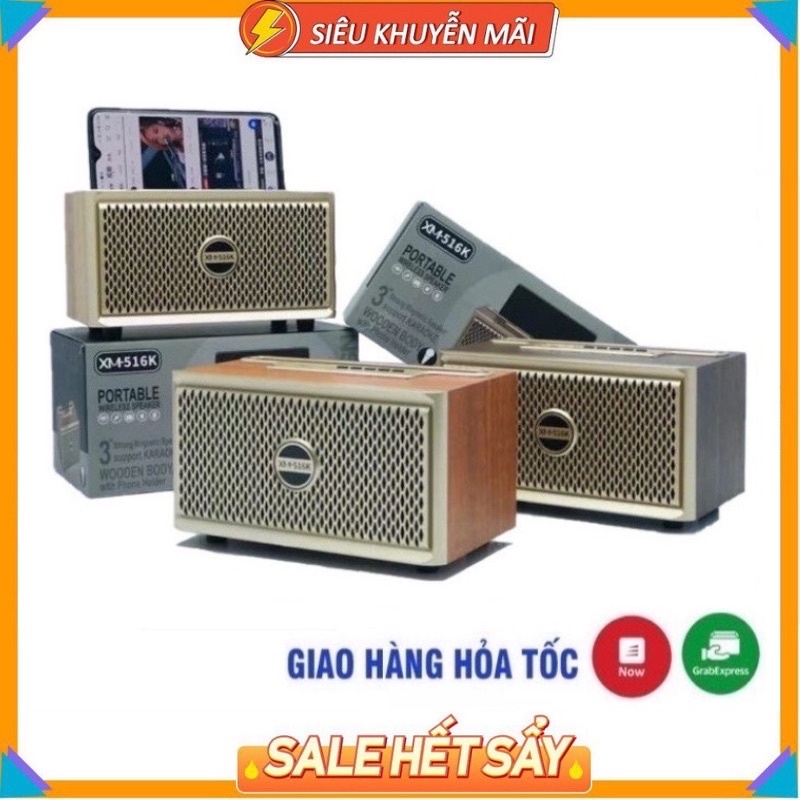 Loa Bluetooth XM-516k thùng gỗ , thiết kế sang trọng , có giá để điện thoại , âm thanh cực hay KARPINO