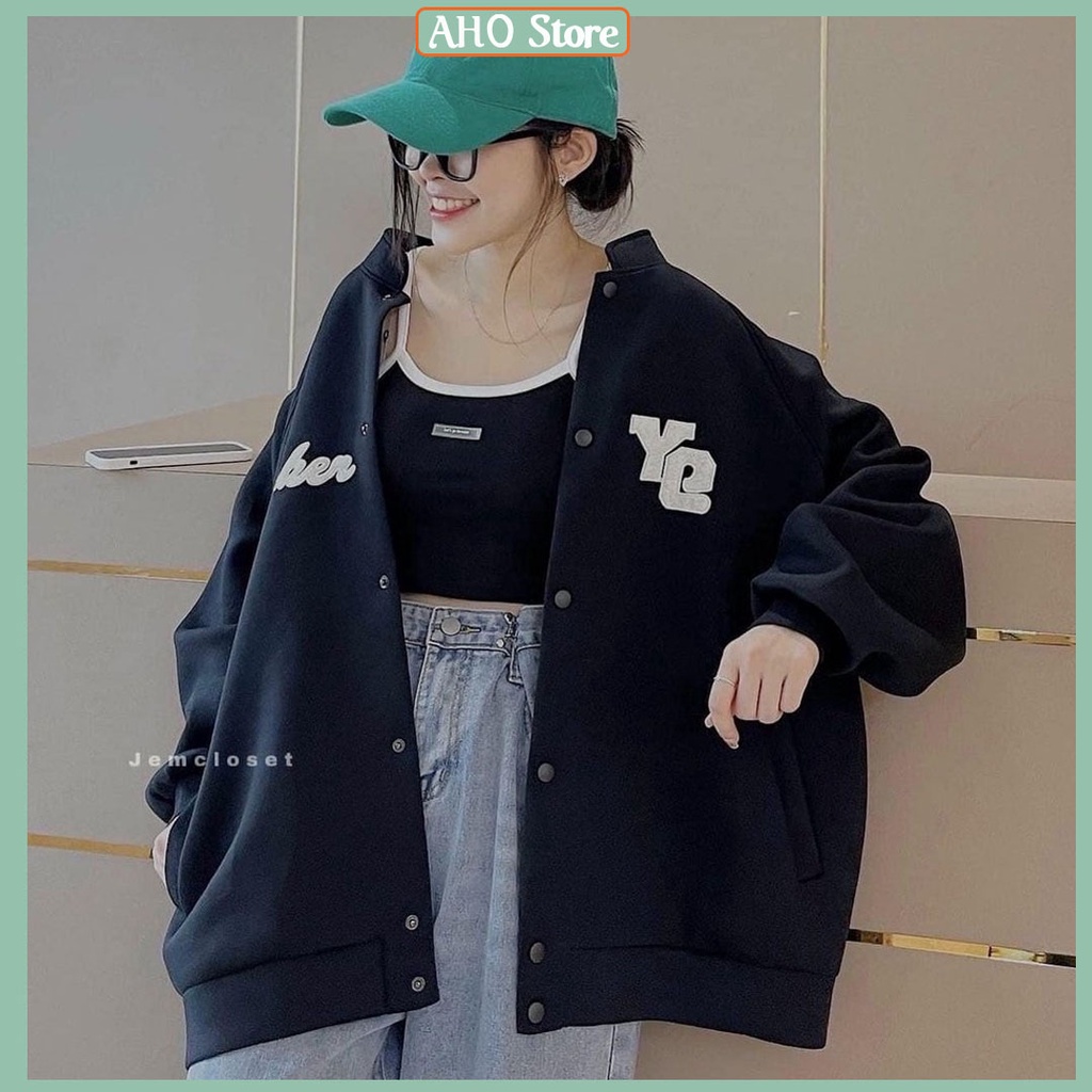 Áo Khoác Bomber Nam Nữ Unisex In Chữ Y9 Áo Khoác Nỉ Ngoại Lót Lông Freesize Form Rộng