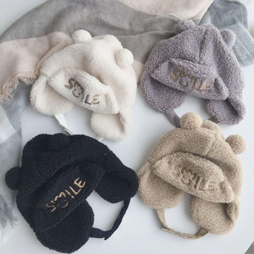 Mũ Len Lông Cừu Mềm Mại Giữ Ấm Tai Cho Bé 2-8 Tuổi