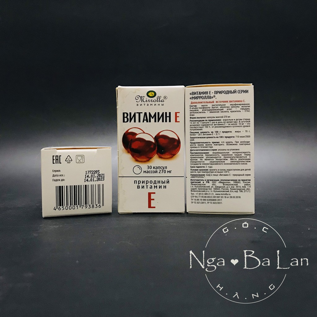 Vitamin E đỏ Nga 270mg dạng vỉ 20v