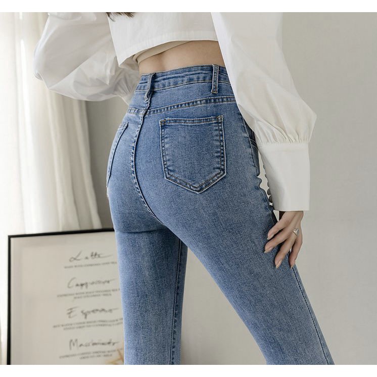 Quần jean nữ ống loe lưng cao ❎FREESHIP❎ Quần bò nữ ống bass mềm mịn sang chảnh form VNXK