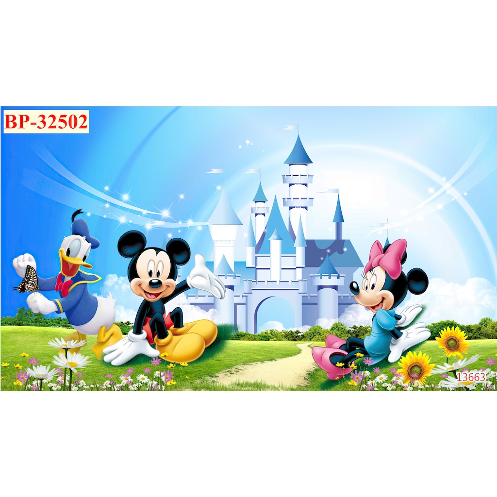 Tranh Dán Tường Trẻ Em Chủ Đề CHUỘT MICKEY chất liệu chống thấm nước 3D
