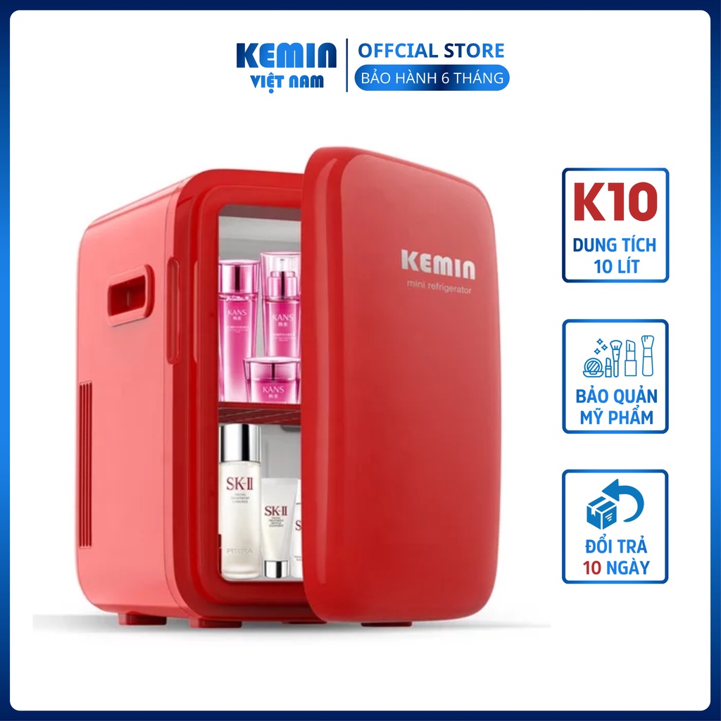 Tủ lạnh mini Kemin K10 - 10L Dùng ở nhà và ô tô làm nóng lạnh 2 chiều Bảo hành 6 tháng