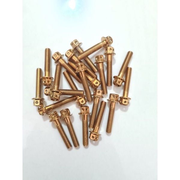 Ốc vương niệm inox 304 không gỉ màu vàng & xanh tím