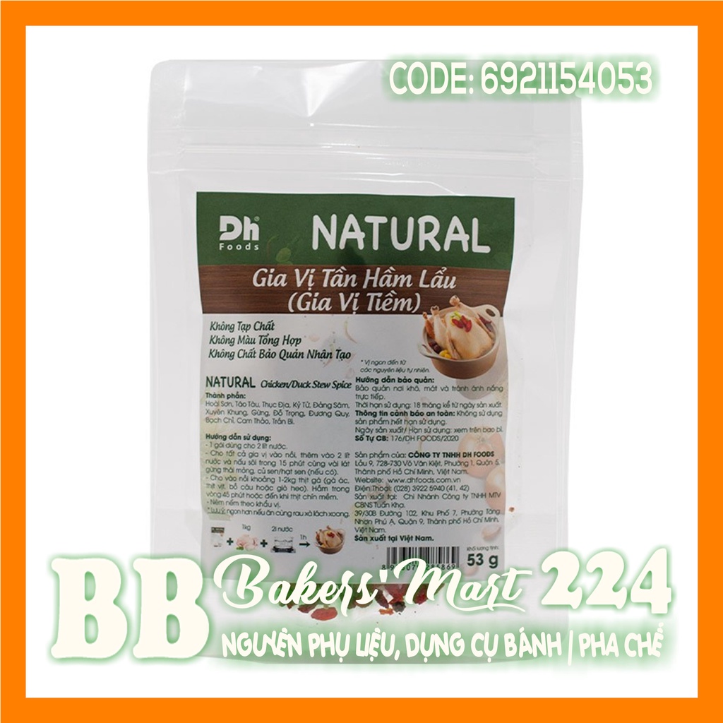 Gia vị tần hầm lẩu (gia vị Tiềm) NATURAL DH Foods - 1 Gói 53gr