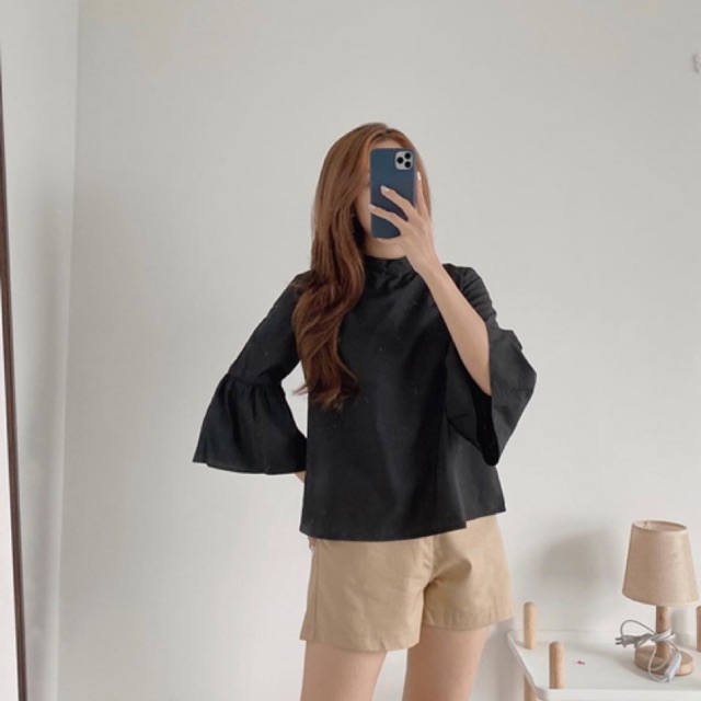 Sơ mi cổ tàu tay bồng - ML245