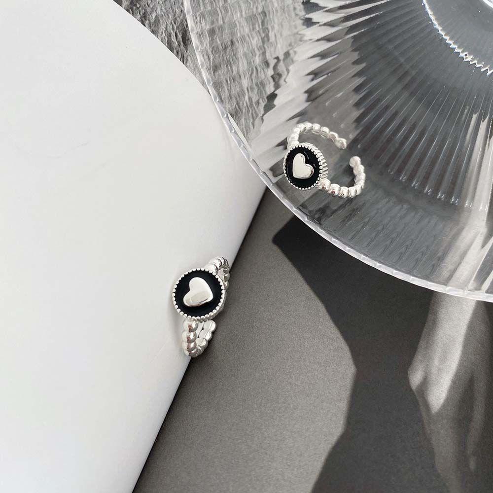 Somedayzl Nhẫn Hở Hình Trái Tim Sơn Dầu Phong Cách Punk Hip Hop Làm Quà Tặng Cho Bạn Gái