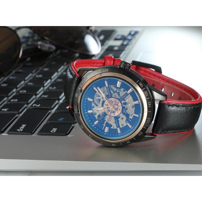 Đồng hồ nam Forsining A1 cơ lộ máy dây da kiểu dáng thể thao | BigBuy360 - bigbuy360.vn