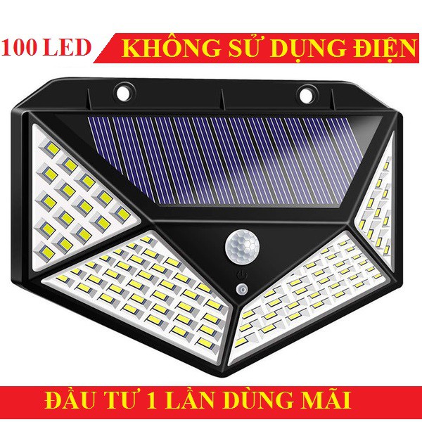 Đèn cảm biến hồng ngoại năng lượng mặt trời 100 led 3 chế độ sáng, Đèn năng lượng mặt trời, đèn led