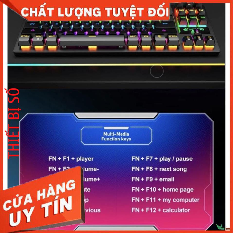 ZIYOU LANG K2 - Bàn phím cơ K2 PRO 87 phím, bàn phím máy tính chơi game có dây Led NHIỀU  Chế Độ Khác Nhau -DC4371