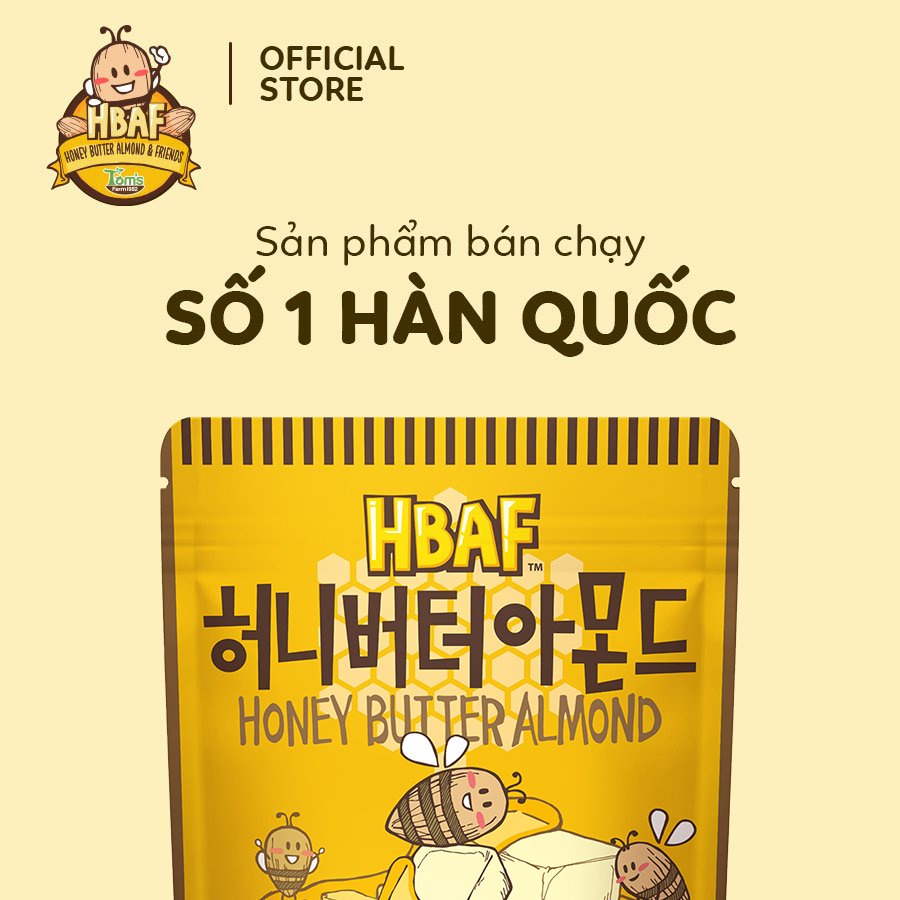 Hạt Hạnh nhân tẩm Bơ Mật Ong HBAF Hàn Quốc 210g