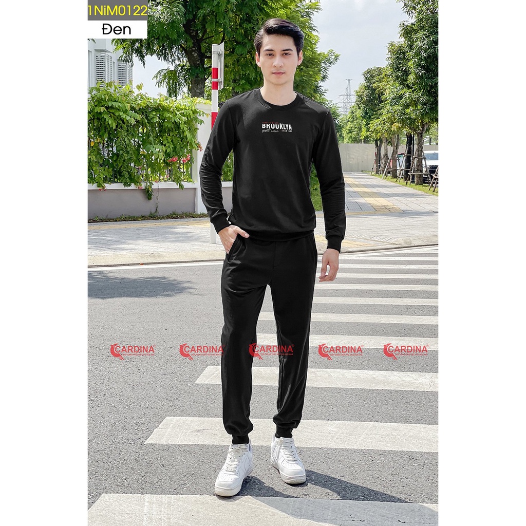 Bộ Nỉ Nam Thể Thao Thu Đông 𝐂𝐀𝐑𝐃𝐈𝐍𝐀 𝑺𝒂̀𝒊 𝑮𝒐̀𝒏 Chất Cotton Da Cá Cao Cấp In Chữ Khỏe Khoắn Năng Động Mã 1NiM01