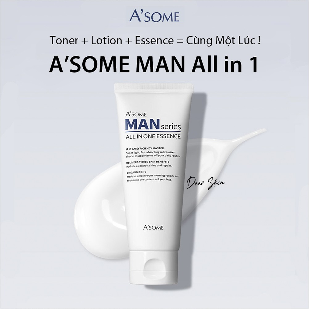 [69K - Clearance Sale] Kem dưỡng da cho nam A'some Man All in One Essence 100ml Kem dưỡng da cho cho phái mạnh