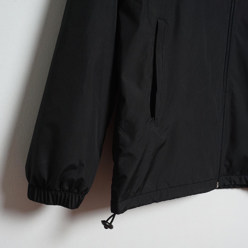 Áo khoác dù đen trơn basic unisex form rộng có mũ chất dù 2 lớp dày dặn mặc chống nắng mùa hè tốt