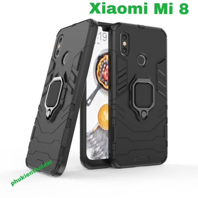 Ốp lưng Xiaomi Mi 8 / Mi 10T Pro Chống sốc Iron Man Iring giá đỡ xem phim cao cấp ( cao cấp )