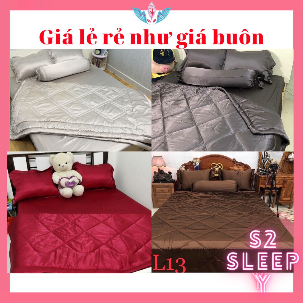 Ga, gối, phi lụa(set 5 món), drap giường hàn quốc, cao cấp, s2sleepy store