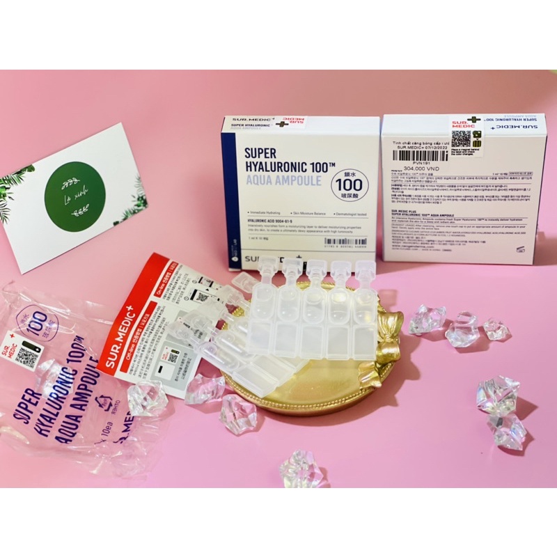 Tinh chất cấp nước Sur.Medic Super Hyaluronic 100TM Aqua Ampoule