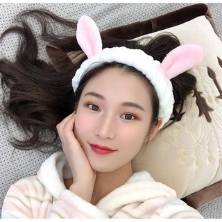 Băng đô rửa mặt tai Thỏ dễ thương vải mềm mượ