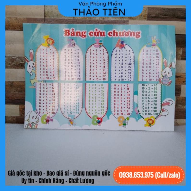 🔥kho sỉ vpp🔥 Bảng cửu chương, bảng chia, bảng chữ cái và đếm số, công thức toán tiểu học - VPP Thảo Tiên