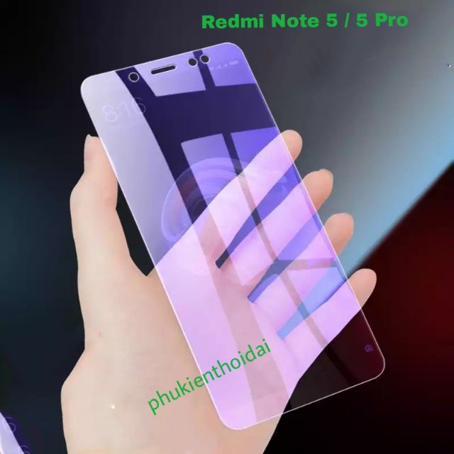 Cường lực tím Redmi Note 5 / 5 Pro / Note 9s / Note 10 Pro 💝FREESHIP Từ 50k💝 chống tia UV hại mắt tặng keo mép