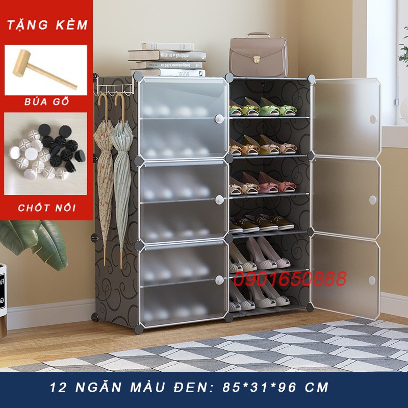 [HOT - FREESHIP] - TỦ NHỰA ĐỂ GIÀY DÉP KIỂU MỚI 12 Ô (chia ô) ĐỂ ĐƯỢC 24 ĐÔI GIÀY.