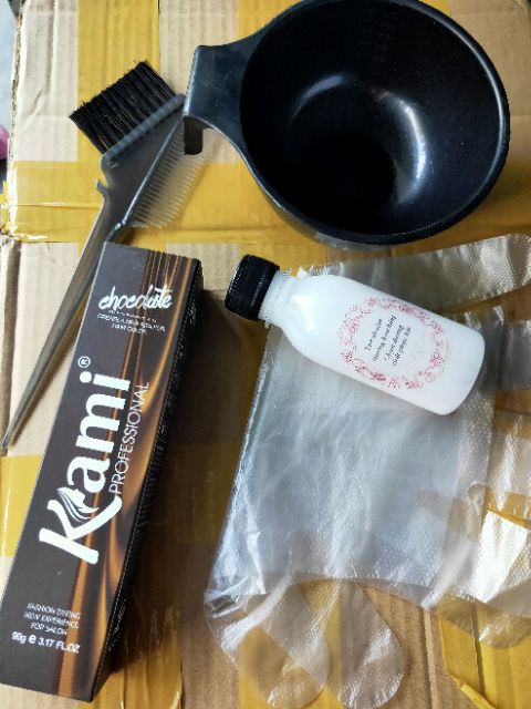 Thuốc nhuộm tóc màu Đen Ghi Khói + kèm trợ nhuộm 100ml