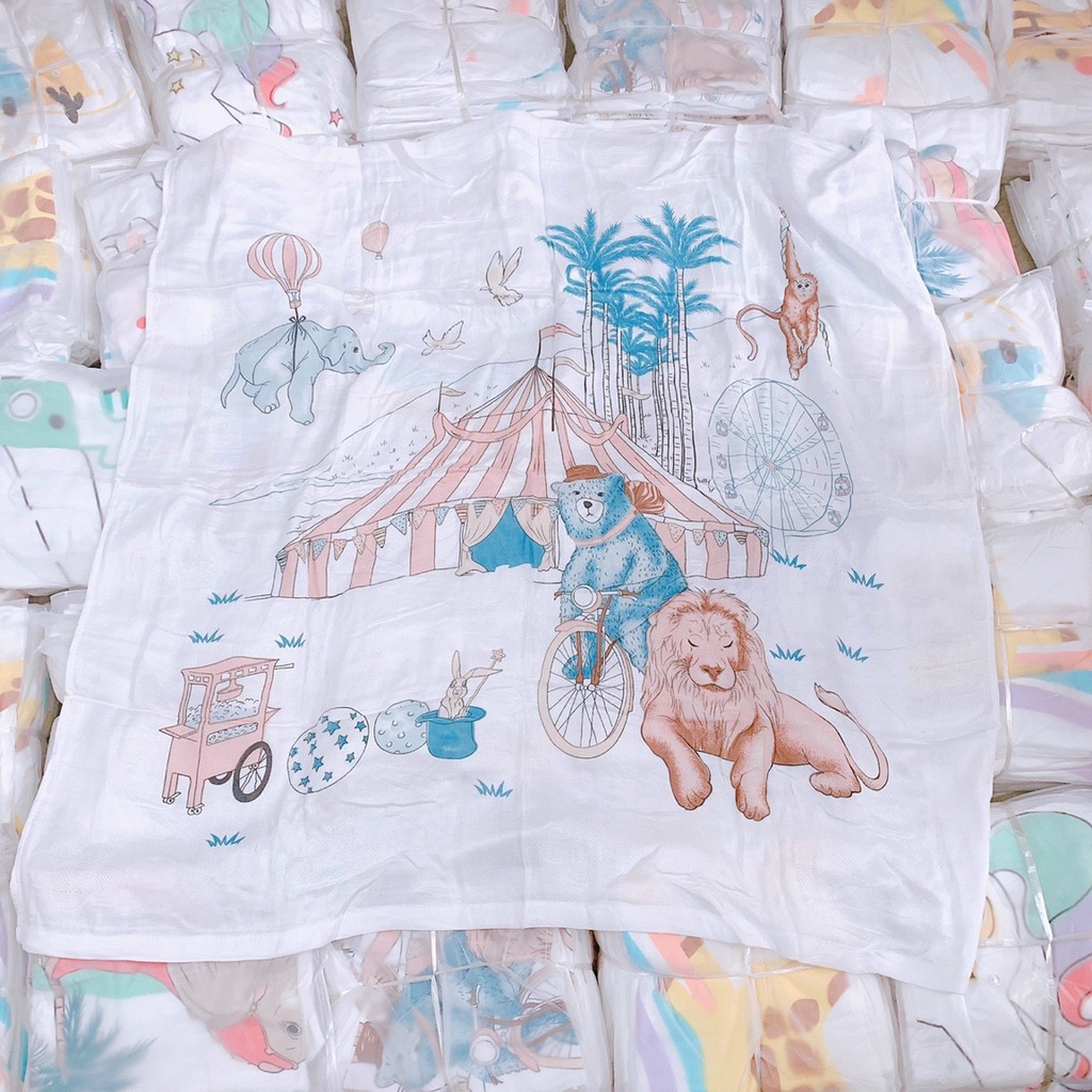 Chăn cho bé, Chăn Lụa Cotton Aden Siêu Mềm Mát kích thướt 110 * 110 cm