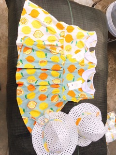 Set váy hoa quả+ mũ