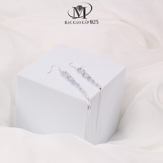 Bông tai bạc xi kim cao cấp  sáng đẹp bánh bèo mang lại vẻ đẹp cuốn hút và nổi bật cho người đeo-Trang Sức Bạc MJ