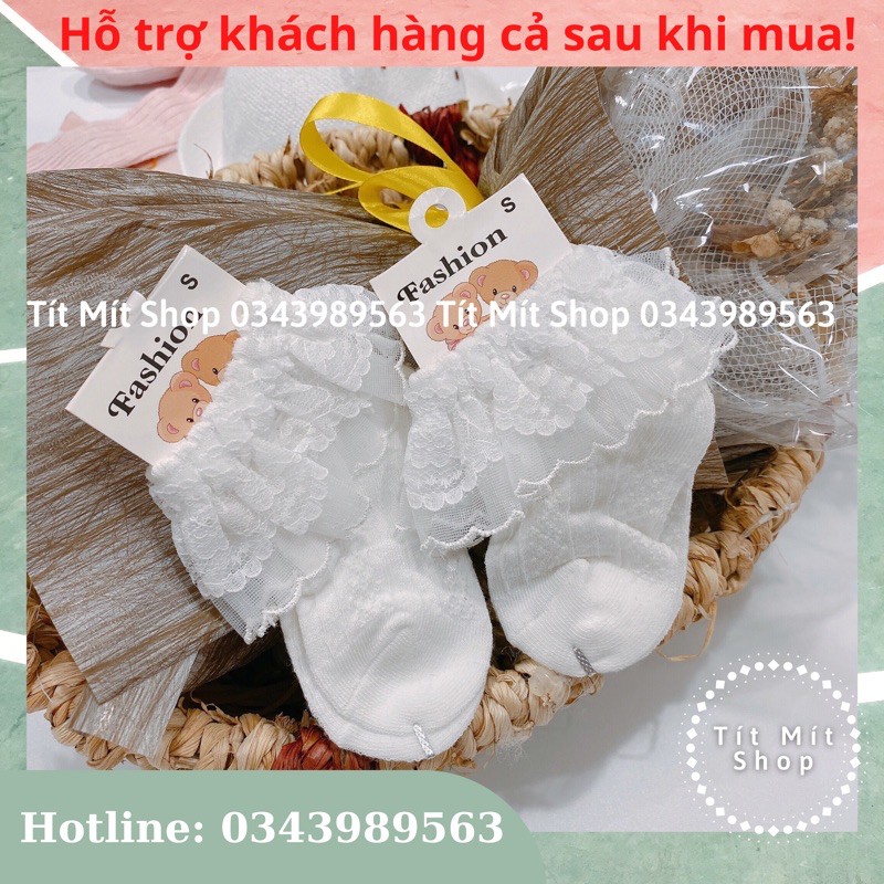 Tất ren cho bé 0-2 tuổi mặc cùng váy hoặc body siêu xinh