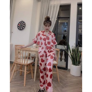 BỘ SATIN LỤA CÁNH DƠI TAY NGẮN QUẦN DÀI