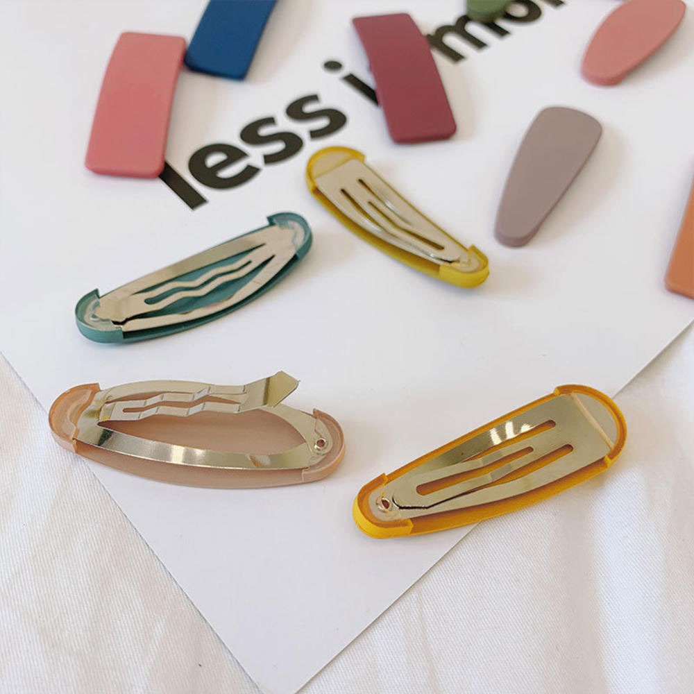 Set 10 Kẹp Tóc Thiết Kế Kiểu Hình Học Màu Sắc Ngọt Ngào Xinh Xắn Cho Nữ