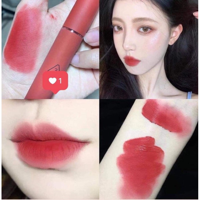 Son kem lì 3CE VElvet Lip Tint Daffodil- Đỏ đất