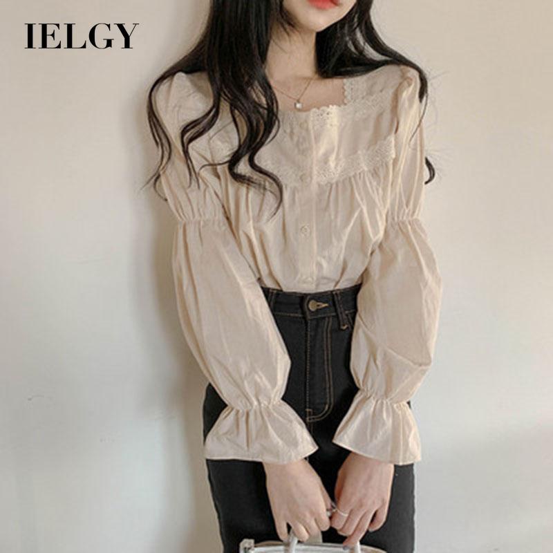 Áo sơ mi IELGY tay dài thiết kế cổ điển hợp thời trang cho nữ