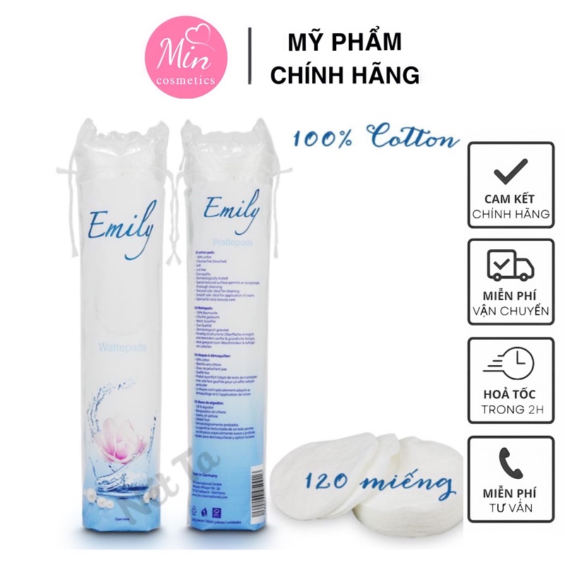 Bông tẩy trang cotton mềm mịn an toàn Emily Đức