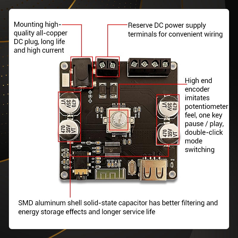 Mạch công suất wuzhi F152, F302, F502E, F802, F1002 có bluetooth 5.1, usb, aux thích hợp anh em chế loa