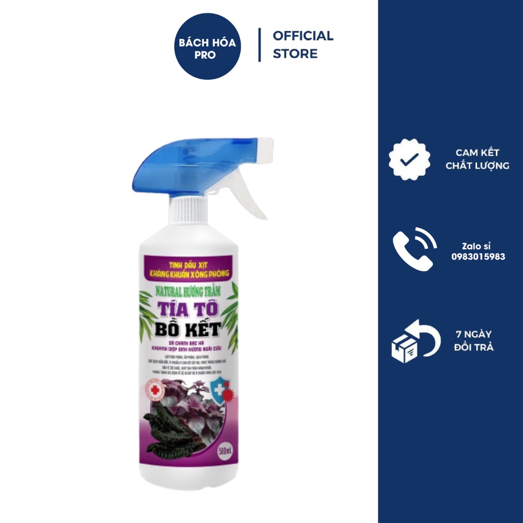 Tinh Dầu Xịt Phòng Hương Tràm Tía Tô Bồ Kết Sả Chanh Bạc Hà 500Ml Giúp Khử Mùi Hôi Ẩm Mốc Cho Căn Phòng Thoáng Mát